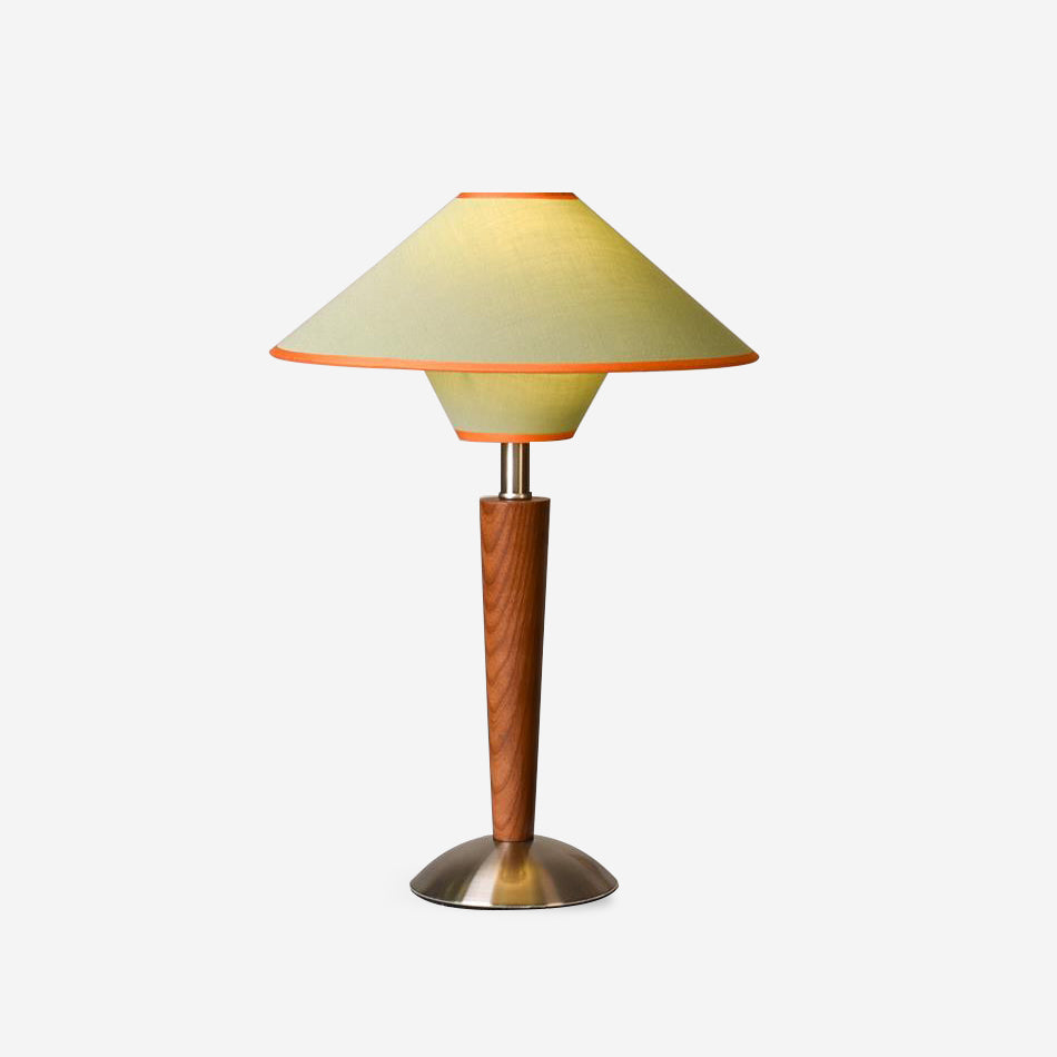 Perzel Lampe de Table Tige en Bois Abat-jour en Tissu - Neutralighting