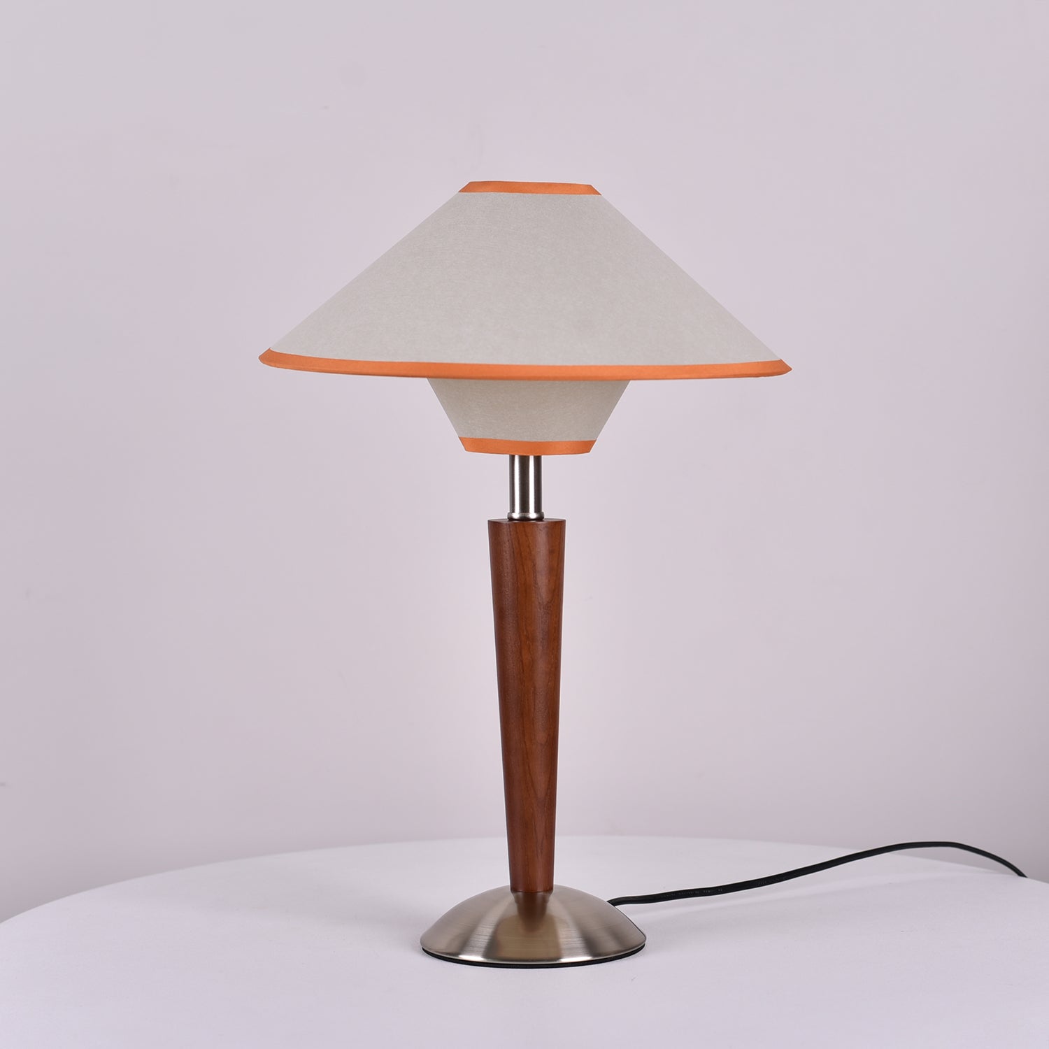 Perzel Lampe de Table Tige en Bois Abat-jour en Tissu - Neutralighting