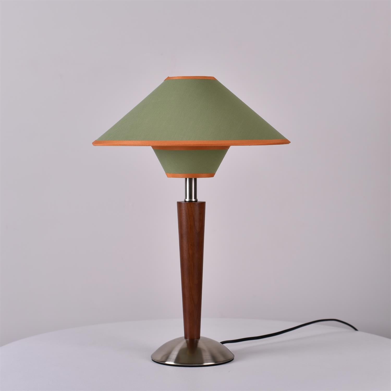 Perzel Lampe de Table Tige en Bois Abat-jour en Tissu - Neutralighting