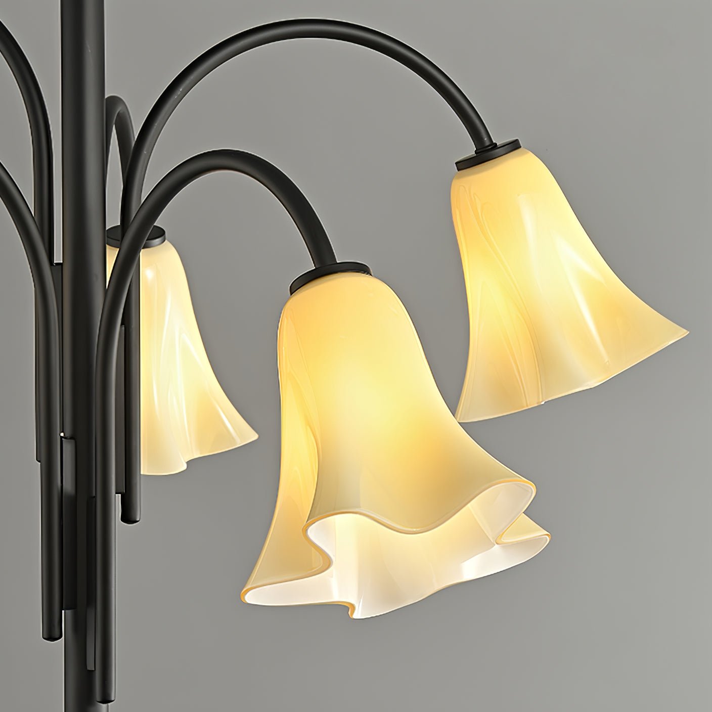 Aurora Chandelier Blossom Petal Glass Arms - Letslighting