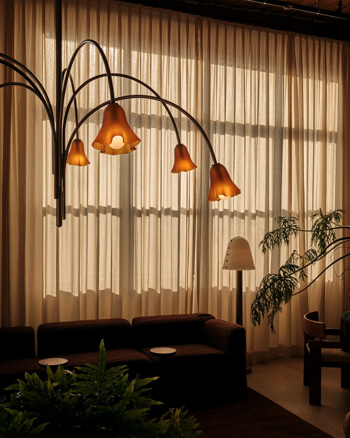 Aurora Chandelier Blossom Petal Glass Arms - Letslighting