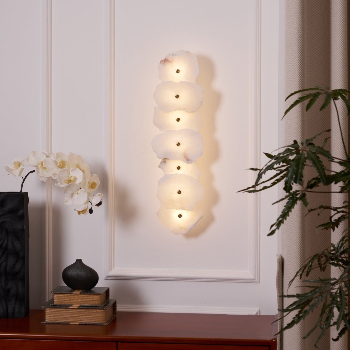 Cevra Applique Murale Fleur en Albâtre