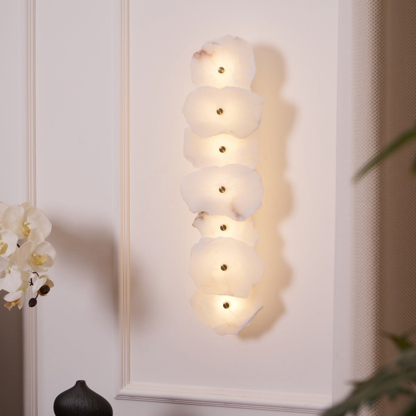 Cevra Applique Murale Fleur en Albâtre