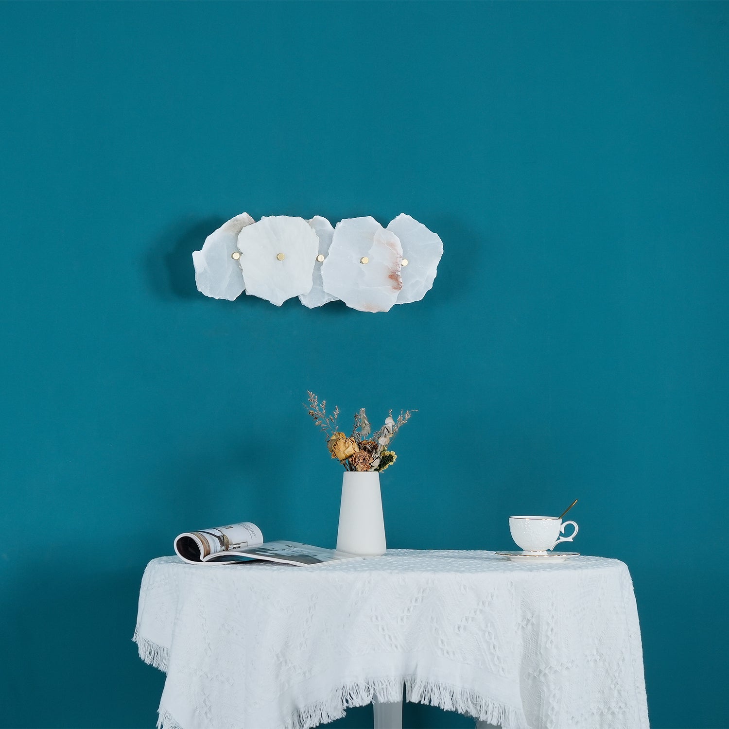 Cevra Applique Murale Fleur en Albâtre