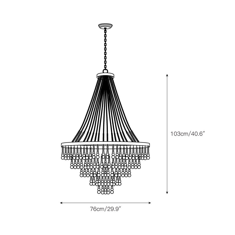 Avrinir Postmodern Luxury Large Wooden Metal Chandelier - Lamp Copper