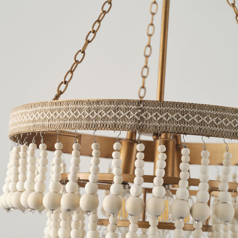Avrinir Postmodern Luxury Large Wooden Metal Chandelier - Lamp Copper