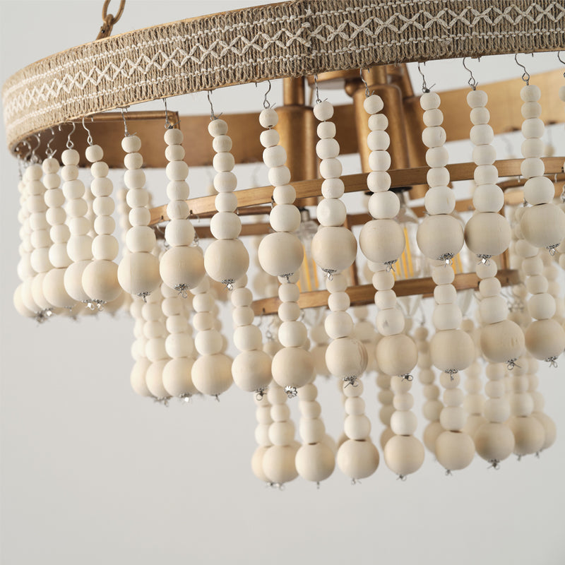 Avrinir Postmodern Luxury Large Wooden Metal Chandelier - Lamp Copper
