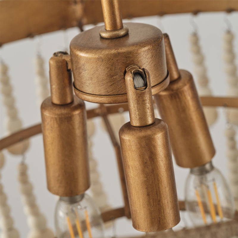 Avrinir Postmodern Luxury Large Wooden Metal Chandelier - Lamp Copper
