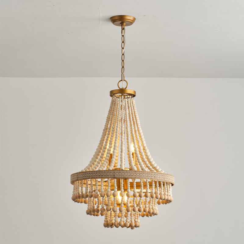 Avrinir Postmodern Luxury Large Wooden Metal Chandelier - Lamp Copper