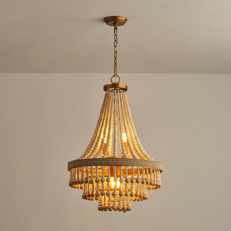 Avrinir Postmodern Luxury Large Wooden Metal Chandelier - Lamp Copper