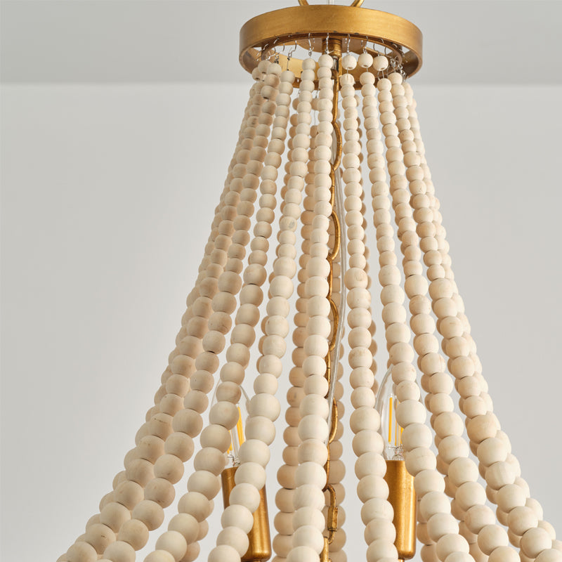 Avrinir Postmodern Luxury Large Wooden Metal Chandelier - Lamp Copper