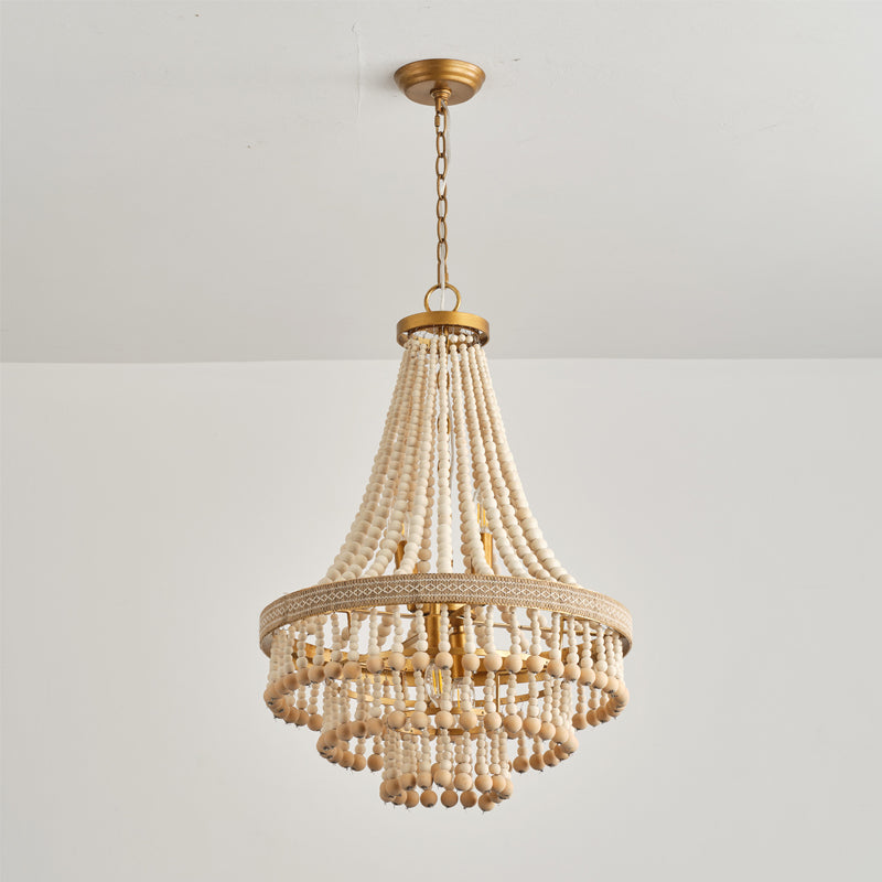 Avrinir Postmodern Luxury Large Wooden Metal Chandelier - Lamp Copper