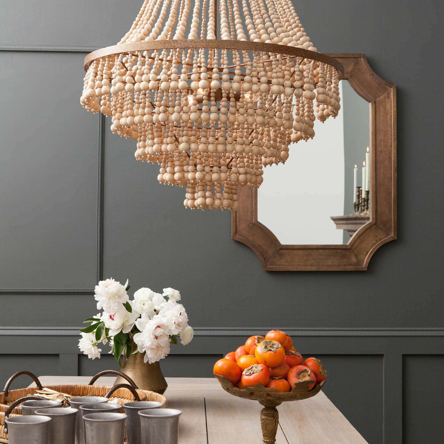 Avrinir Postmodern Luxury Large Wooden Metal Chandelier - Lamp Copper