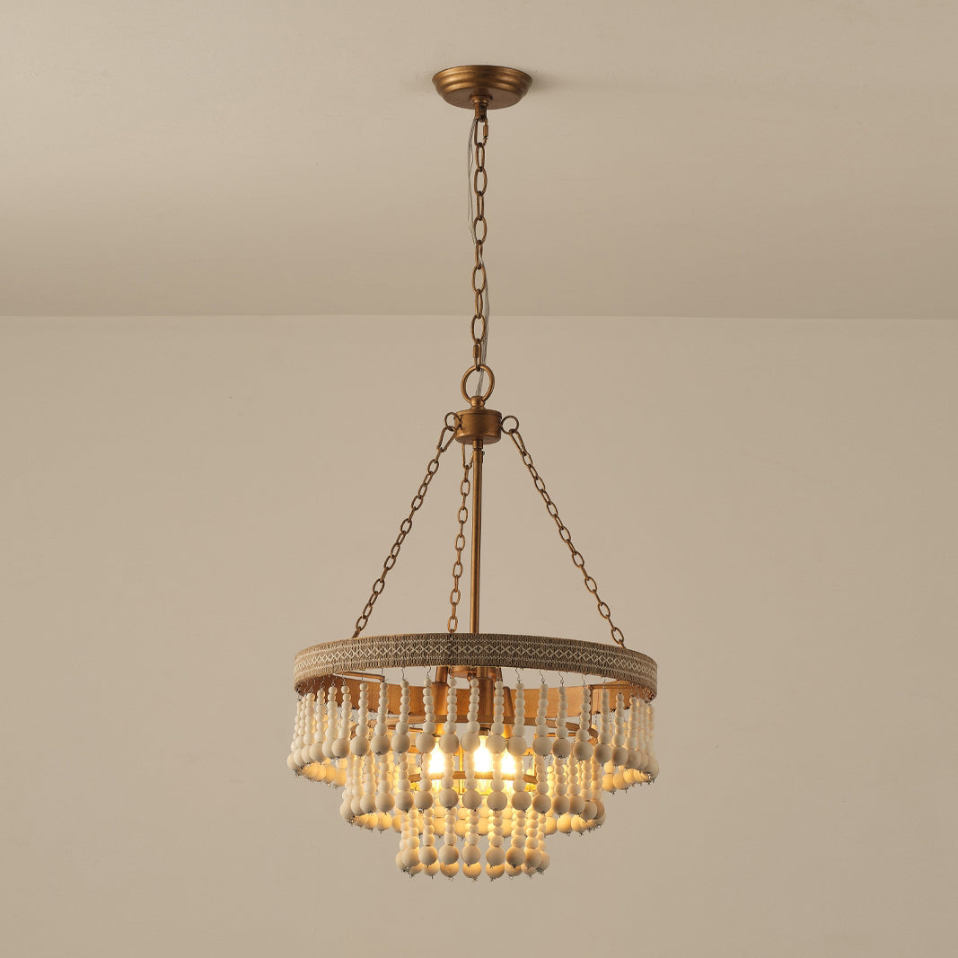 Avrinir Postmodern Luxury Large Wooden Metal Chandelier - Lamp Copper
