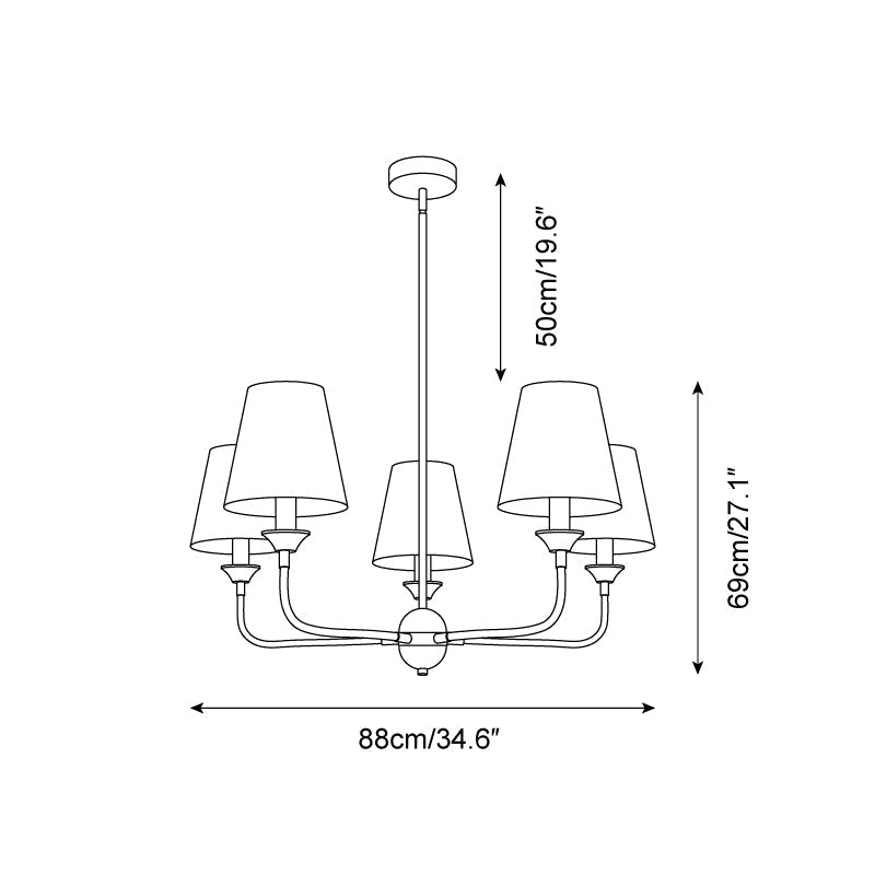 Piaf Chandelier Large Symmetrical Arms - Letslighting