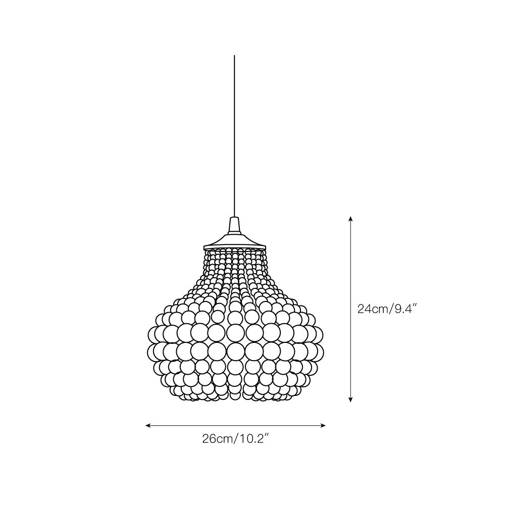 Ilirel Individual Creativity Beaded Metal Pendant Lamp - Lamp Copper
