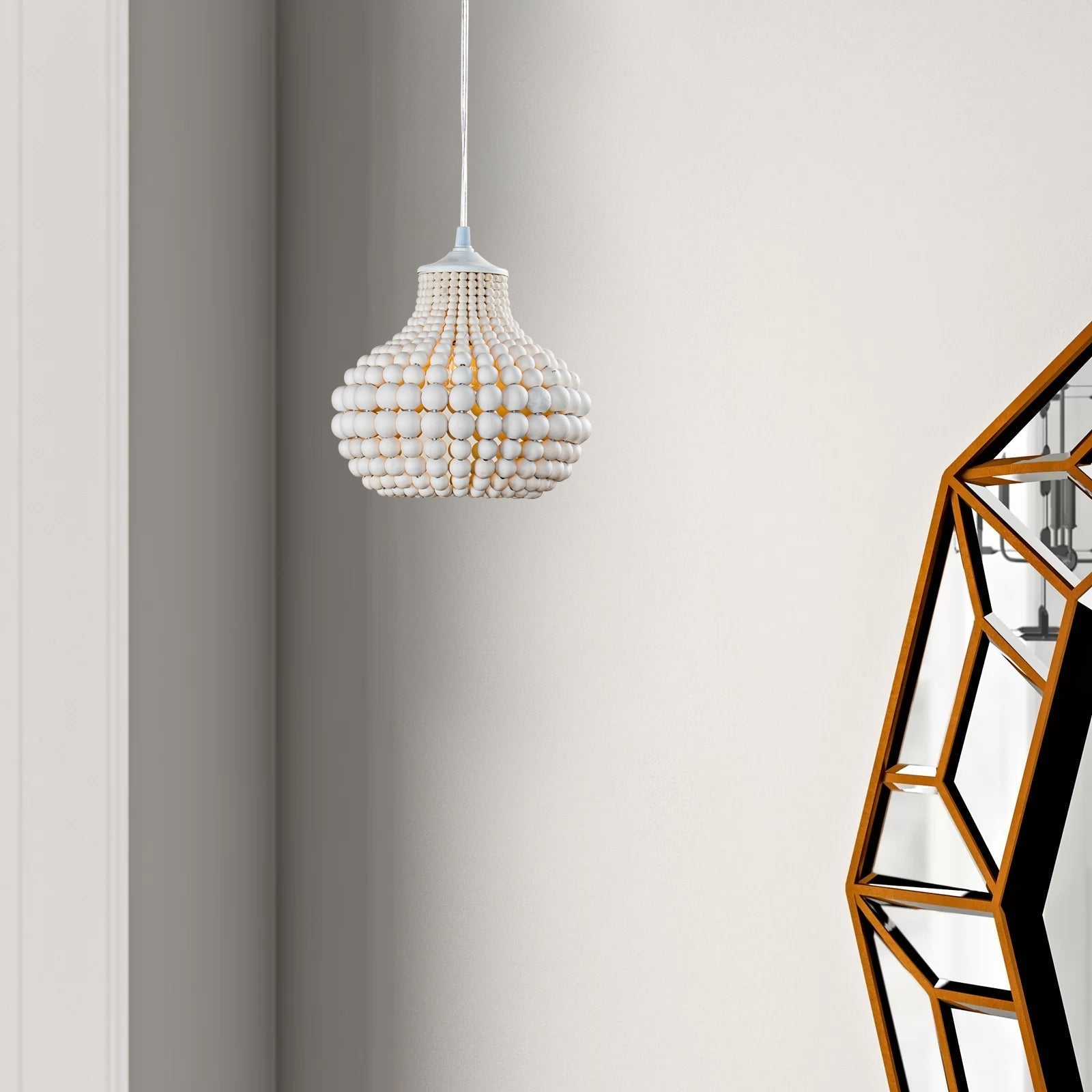 Ilirel Individual Creativity Beaded Metal Pendant Lamp - Lamp Copper
