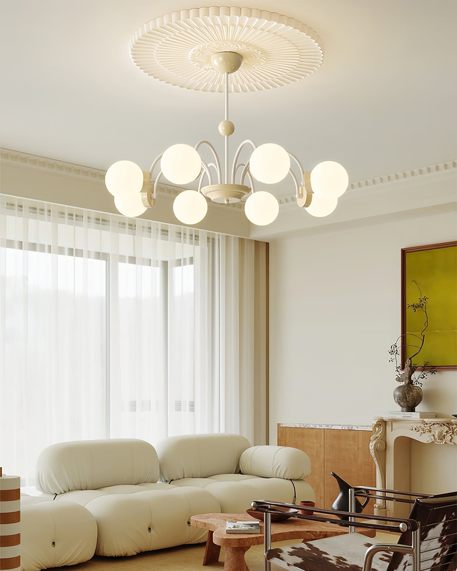 Lustra Lustre 8-Lumières Globe Pivone Élégant - Neutralighting