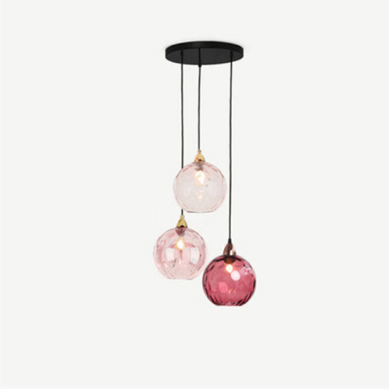 Valentina Suspension Boule Ondulation Nortique Métal/Verre Vert/Gris Salon - Neutralighting