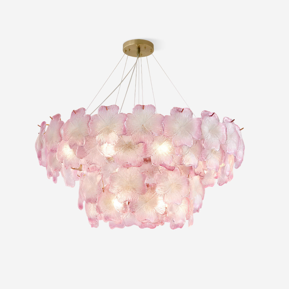 Ophelis Lustre en Verre à Fleurs Roses - Neutralighting