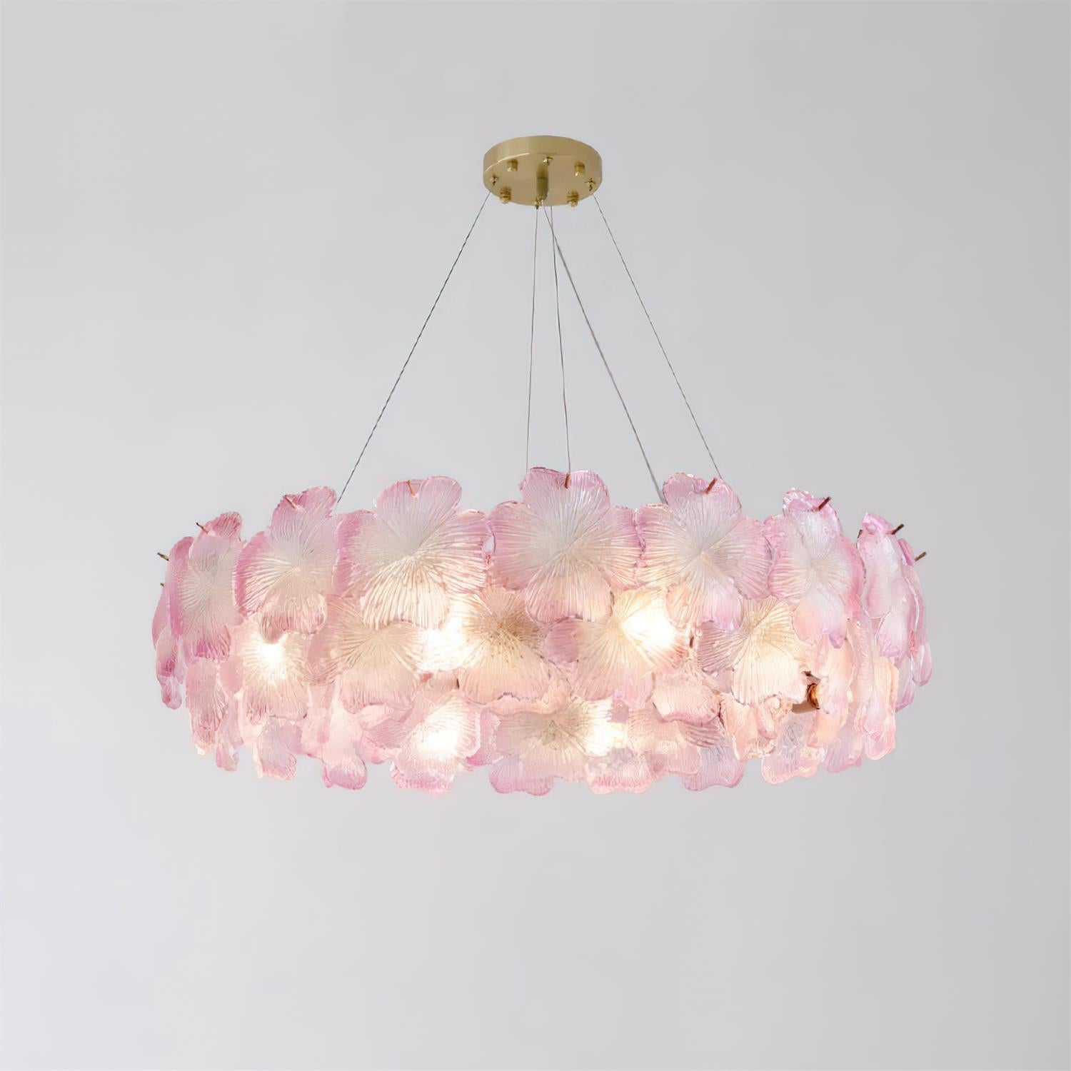 Ophelis Lustre en Verre à Fleurs Roses - Neutralighting