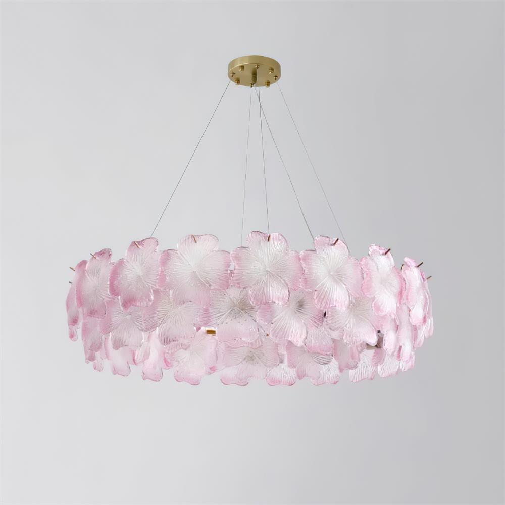 Ophelis Lustre en Verre à Fleurs Roses - Neutralighting
