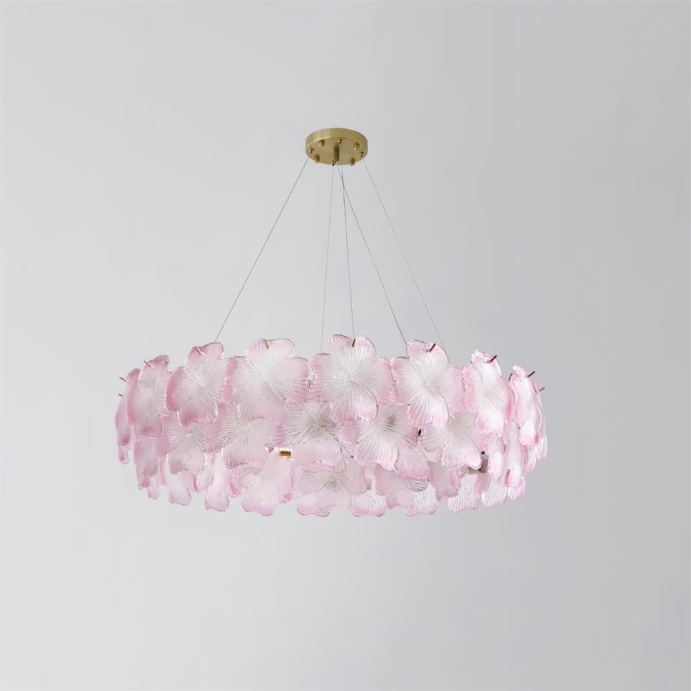 Ophelis Lustre en Verre à Fleurs Roses - Neutralighting