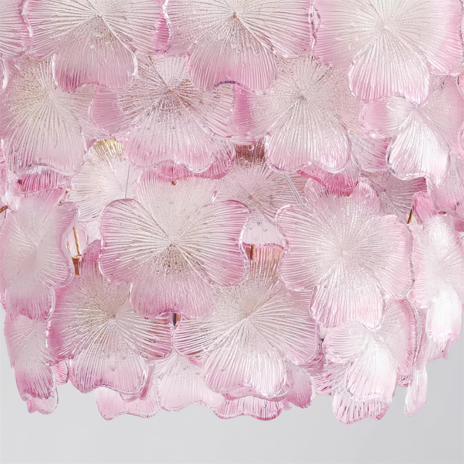 Ophelis Lustre en Verre à Fleurs Roses - Neutralighting
