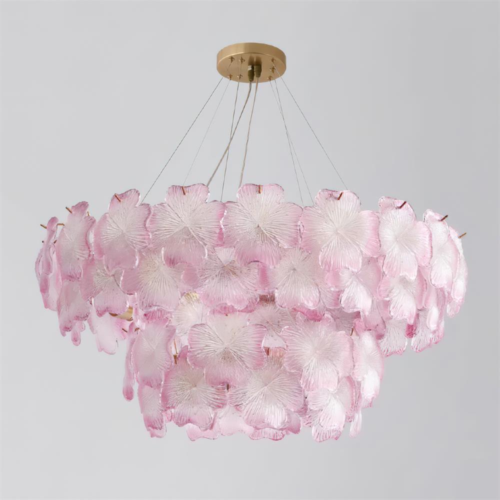 Ophelis Lustre en Verre à Fleurs Roses - Neutralighting