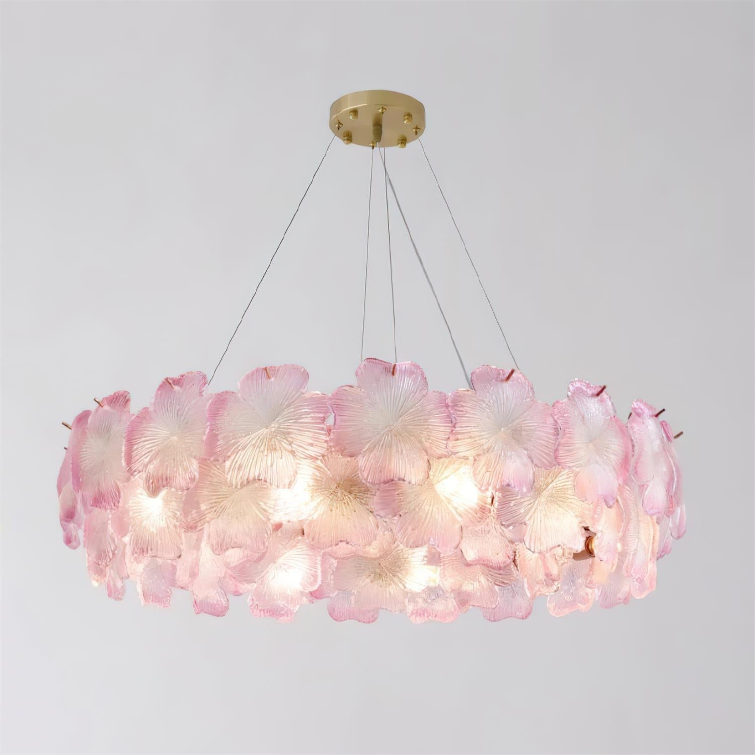 Ophelis Lustre en Verre à Fleurs Roses - Neutralighting