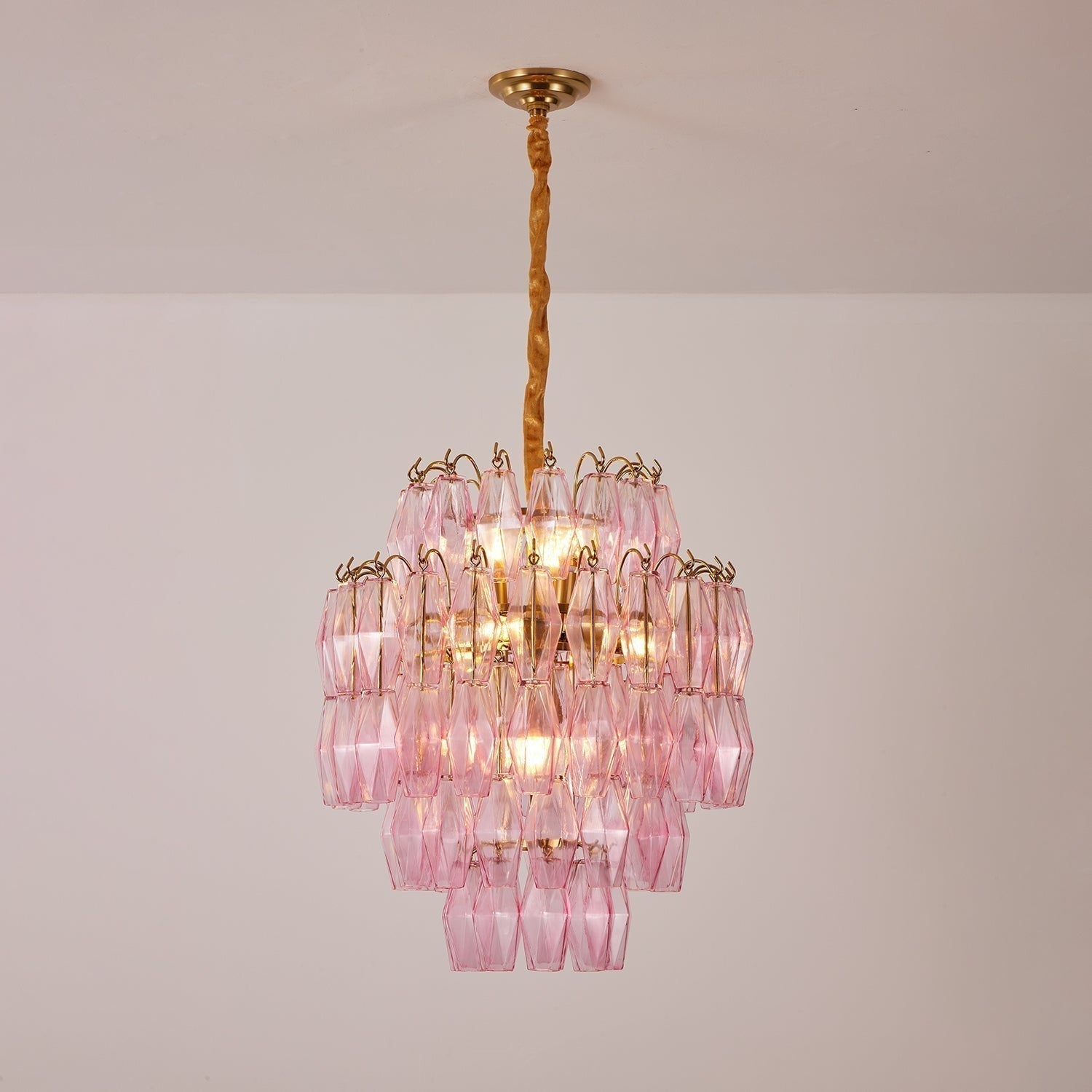Aurora Lustre Rose Murano Verre Superposé Glamour - Neutralighting