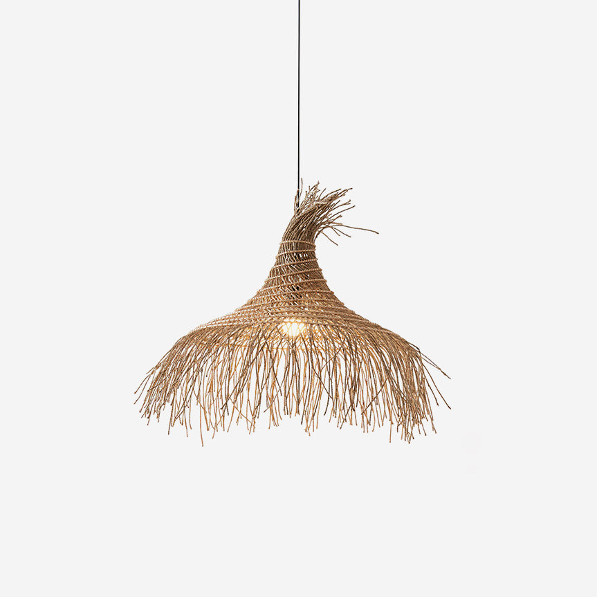 Suspension Avec Abat-jour en Rotin Tissé à la Main Style Bohème Naturel - Neutralighting