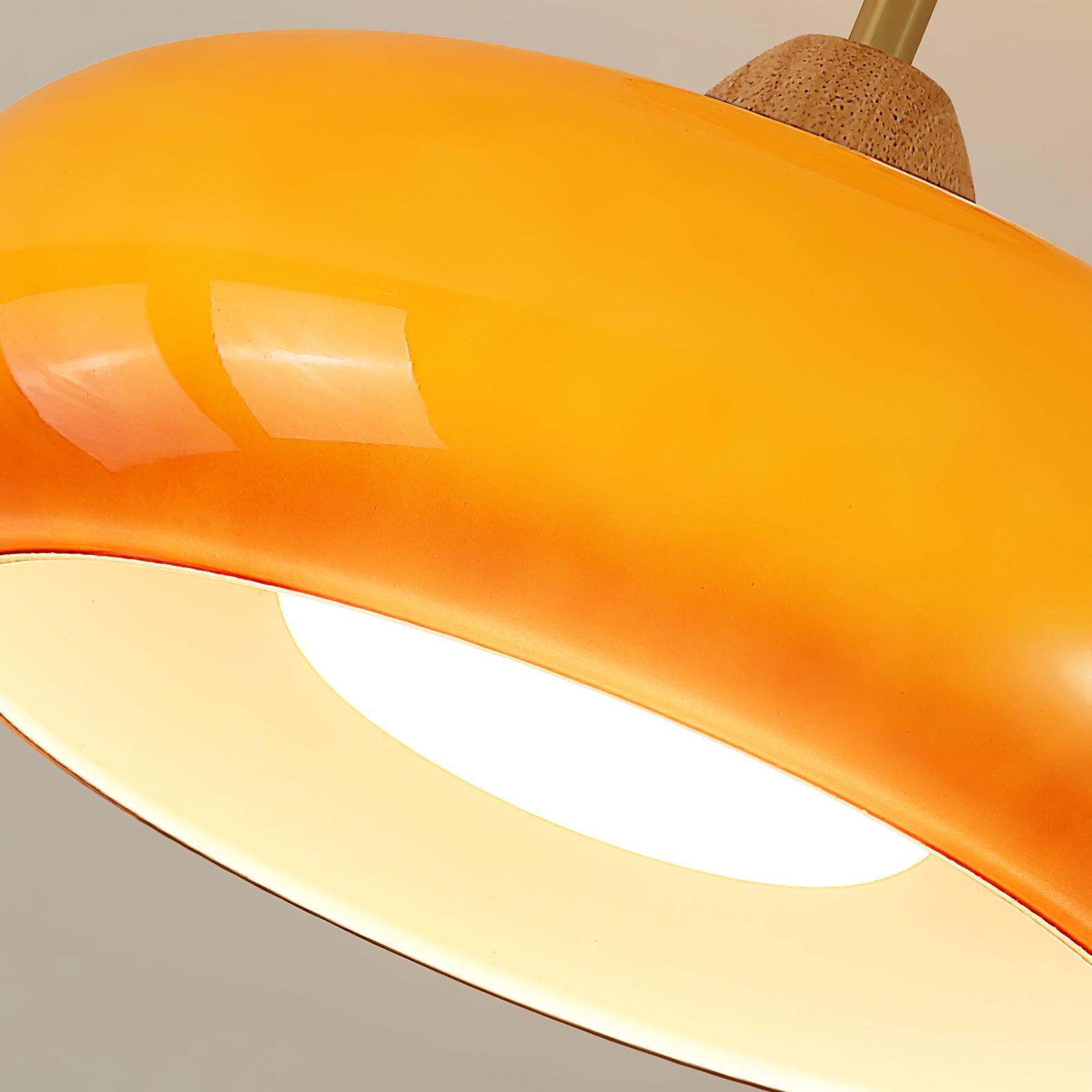 Charlotte Plafonnier Encastré en Verre, Bois, Orange & Blanc - Neutralighting