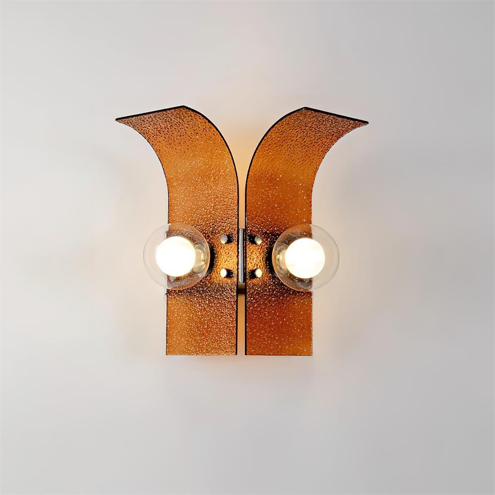Virelli Applique Murale Panneaux en Verre Texturé Deux Globes Art Déco - Neutralighting