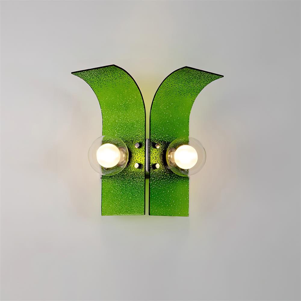 Virelli Applique Murale Panneaux en Verre Texturé Deux Globes Art Déco - Neutralighting