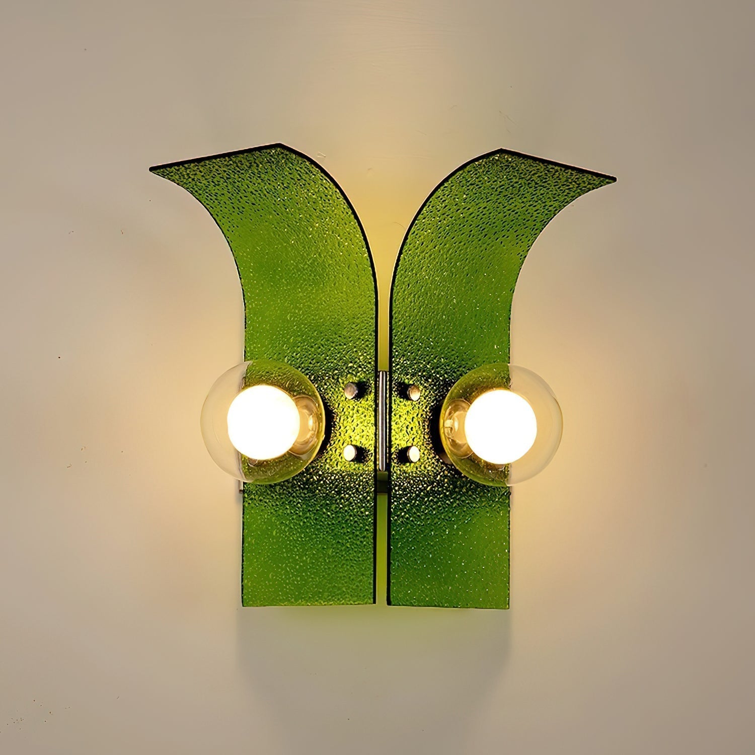 Virelli Applique Murale Panneaux en Verre Texturé Deux Globes Art Déco - Neutralighting