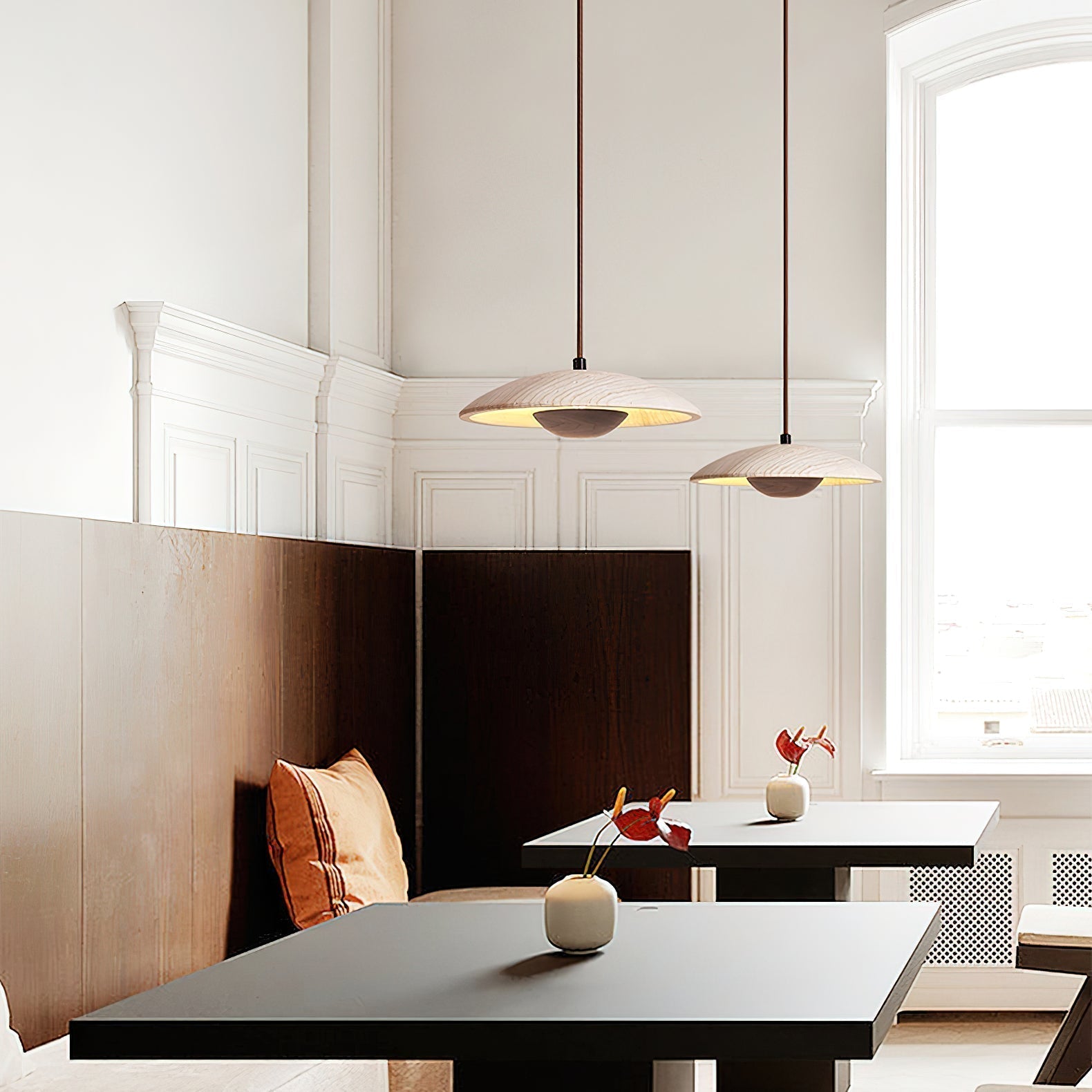 Zodore Wide-Brim Travertine Pendant Light - Letslighting