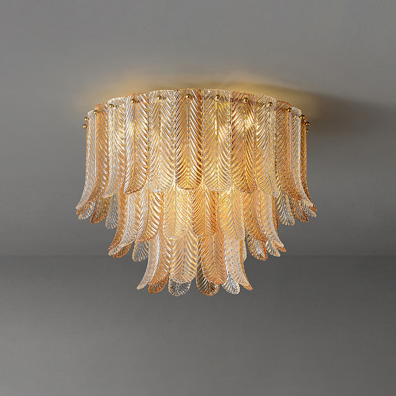 Vosolara Postmodern Luxury Brass Glass Ceiling Light - Lamp Copper