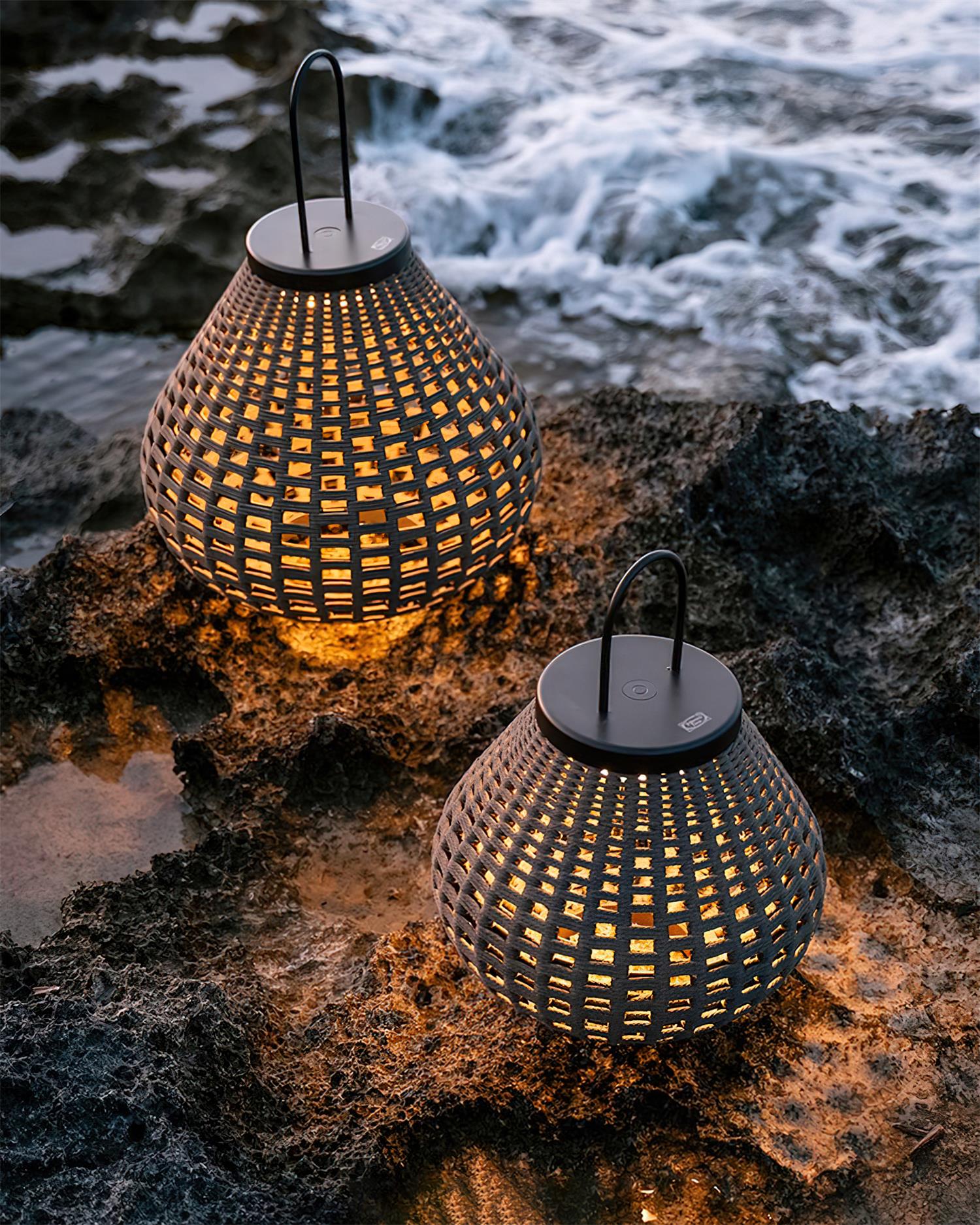 Poltrona Lampe Extérieure Lanterne Rattan Goutte d'Eau Rustique - Neutralighting