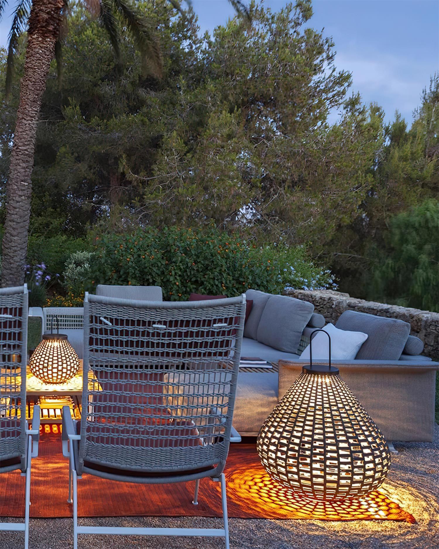 Poltrona Lampe Extérieure Lanterne Rattan Goutte d'Eau Rustique - Neutralighting