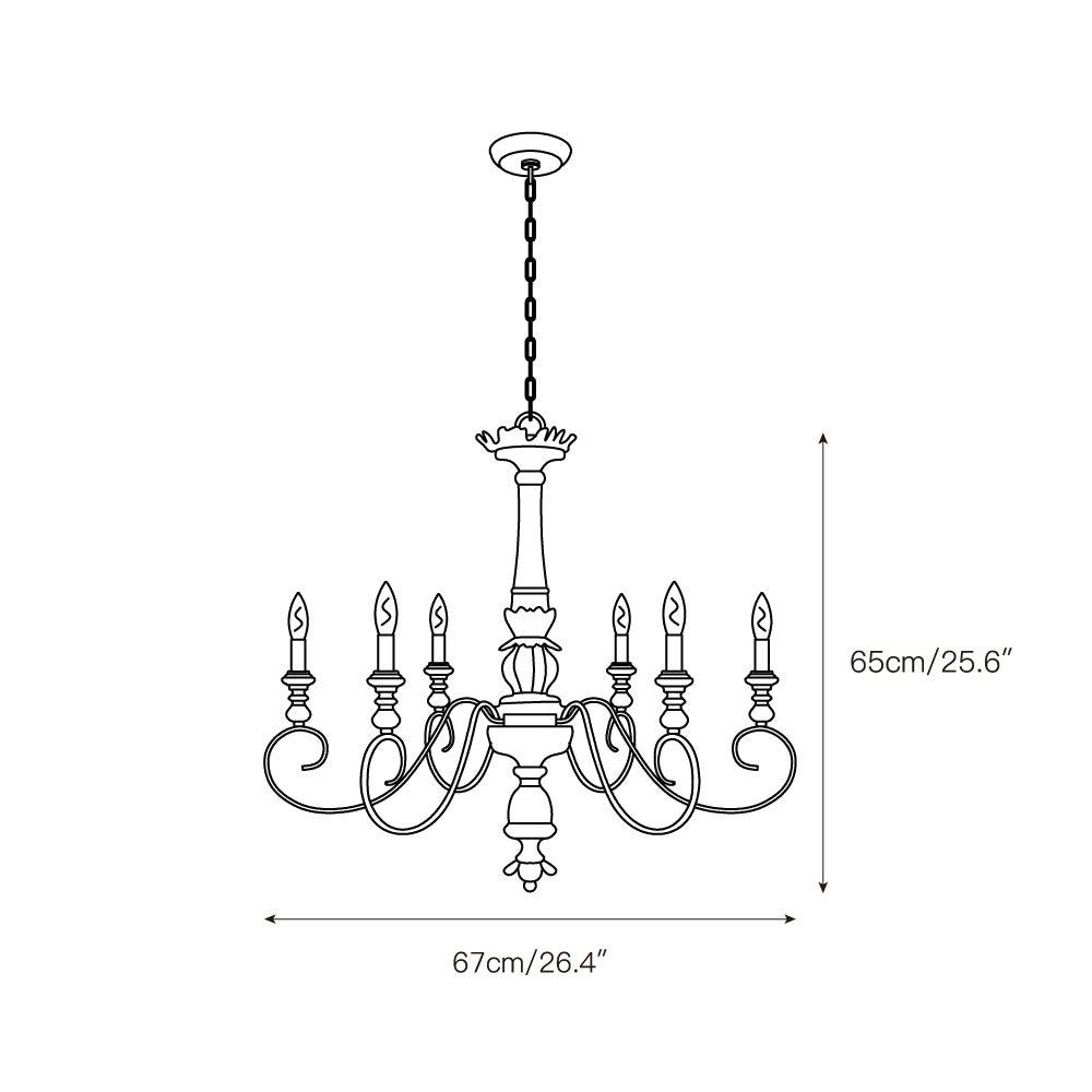 Zonorira Vintage Industrial Wooden Metal Chandelier - Lamp Copper
