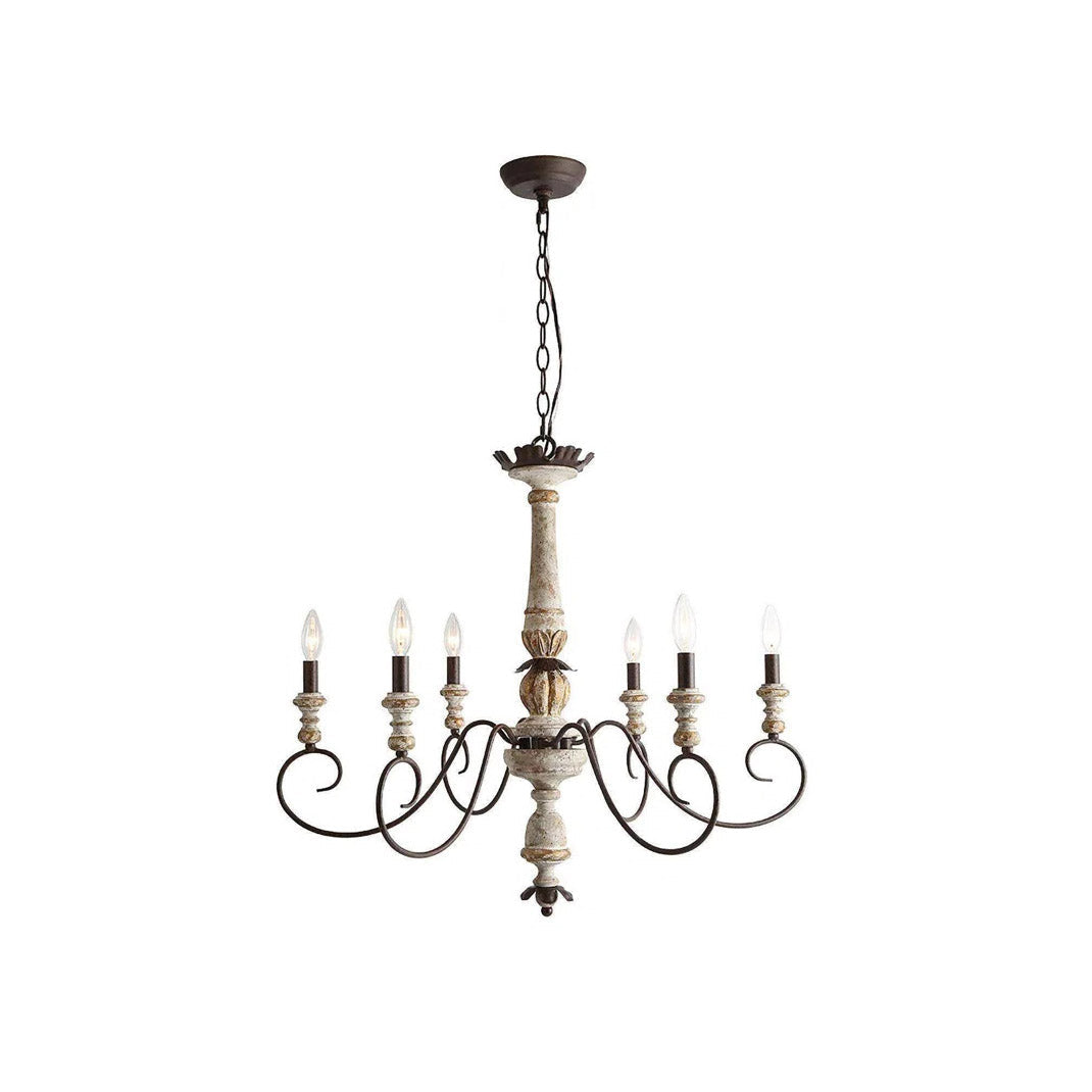Zonorira Vintage Industrial Wooden Metal Chandelier - Lamp Copper