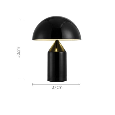 Mira Lampe de Table Champignon Minimaliste, Métal, Noir/Blanc/Or, Chambre - Neutralighting
