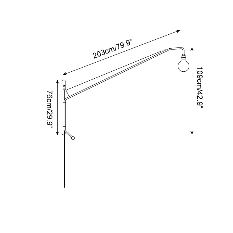 Wall Lamp Long Arm Minimalist Style Adjustable for Bedroom - Letslighting