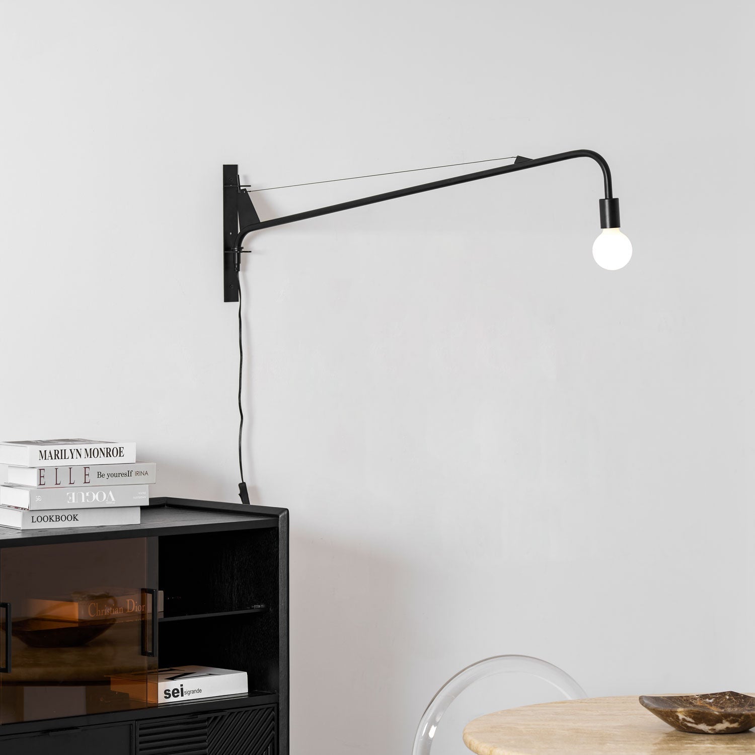 Wall Lamp Long Arm Minimalist Style Adjustable for Bedroom - Letslighting