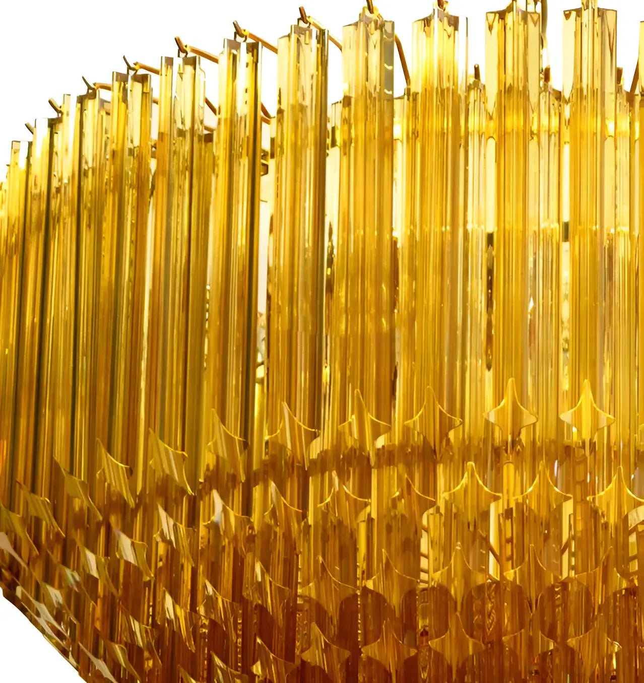 Aurora Chandelier Amber Murano Glass Prism Grand Art - Letslighting