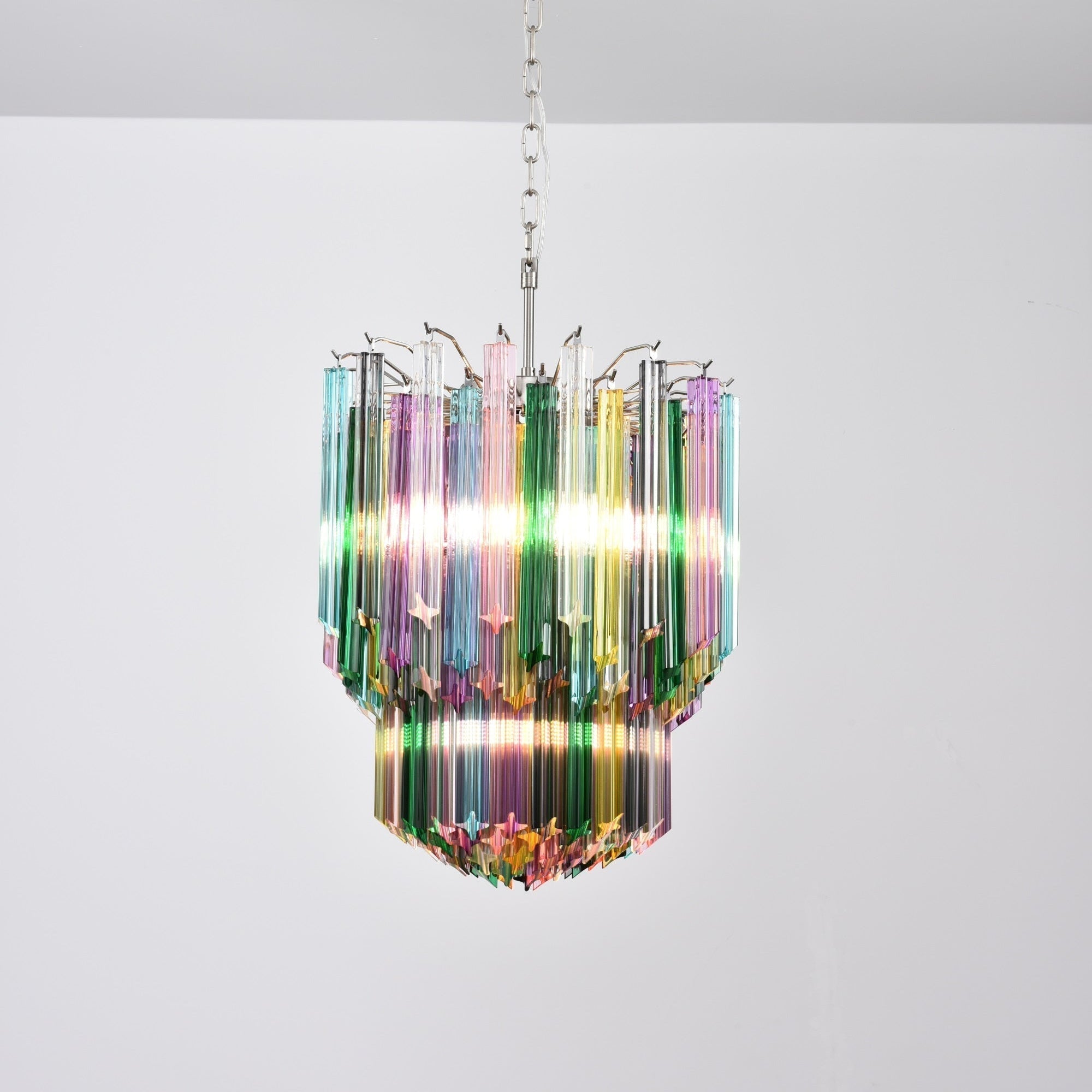 Aurora Chandelier Murano Glass Colorful Prism - Letslighting