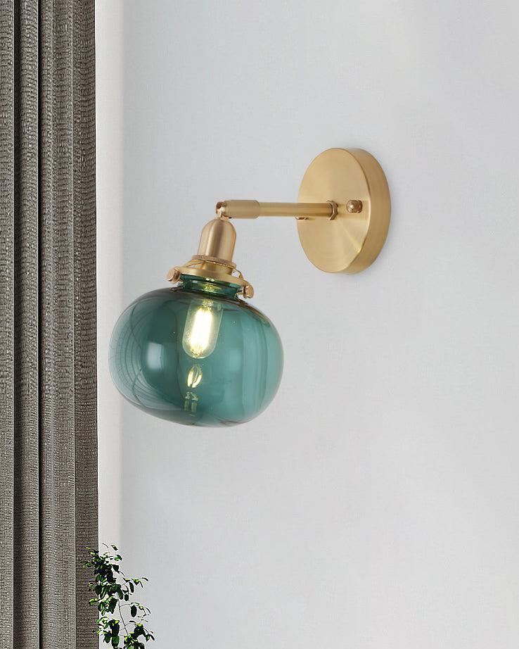 Baroque Applique Murale Plug-In Abat-jour en Verre Fumé Laiton Industriel - Neutralighting