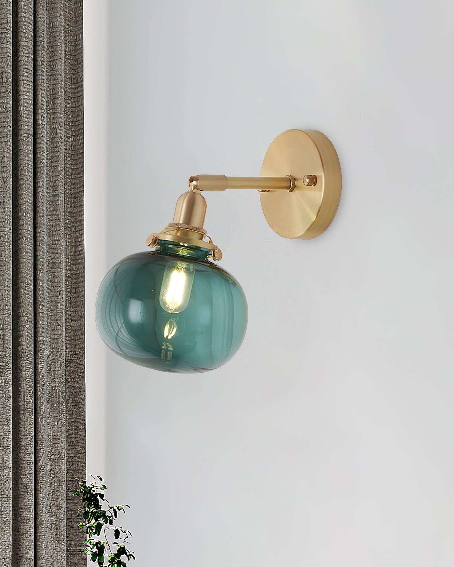 Baroque Applique Murale Plug-In Abat-jour en Verre Fumé Laiton Industriel - Neutralighting