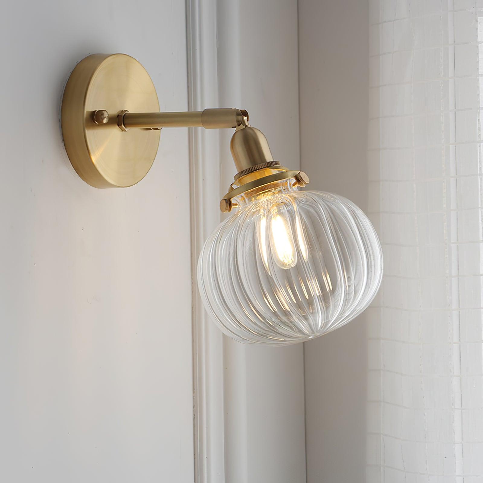 Baroque Applique Murale Plug-In Abat-jour en Verre Fumé Laiton Industriel - Neutralighting